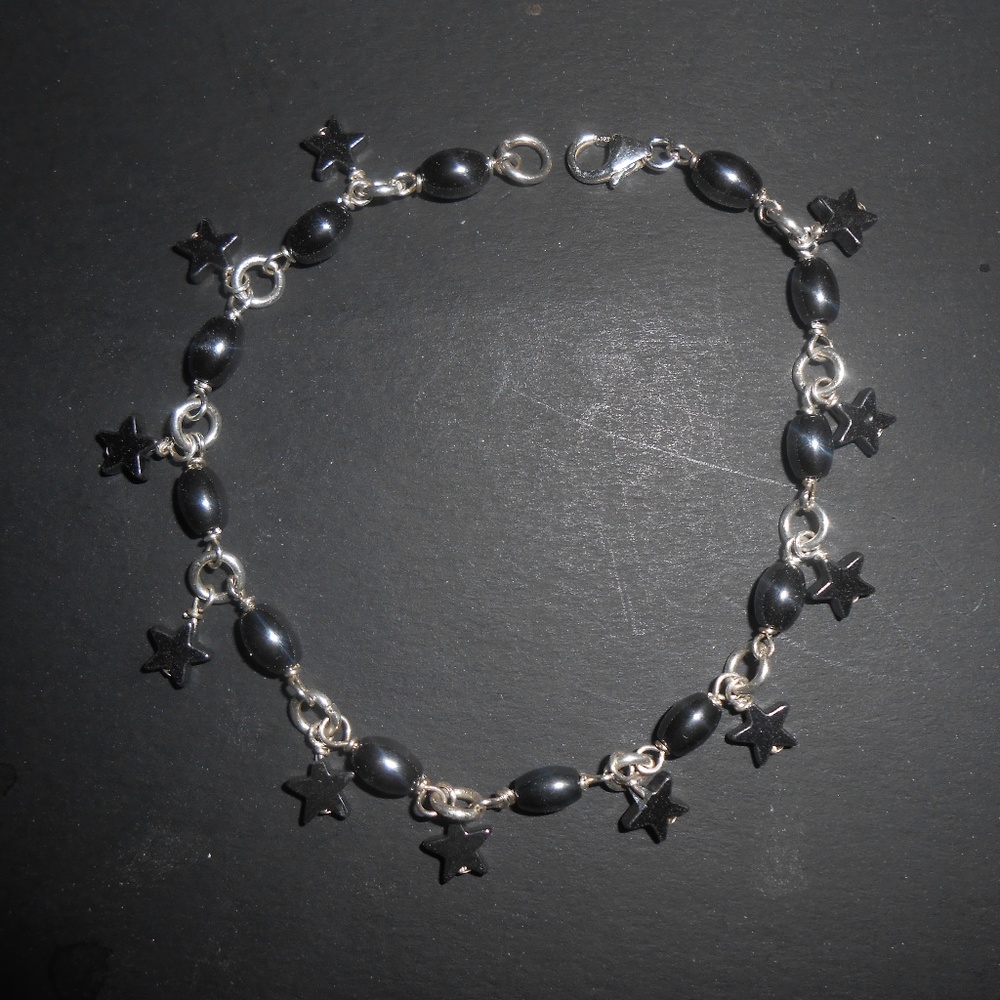 handmade 925 sterling silver hematite star 7.5''
